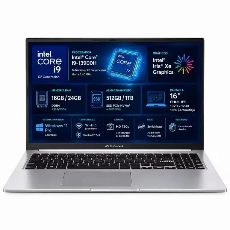 Laptop ASUS Vivobook i9 13va generación | 16GB RAM SSD 512GB O 1TB