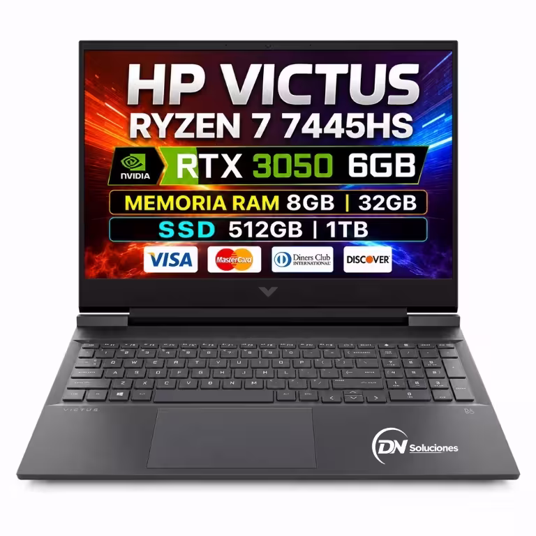 Fotografía de HP Victus Ryzen 7 7445HS RTX 3050 6GB | RAM Expandible a 32GB | SSD 512GB O 1TB