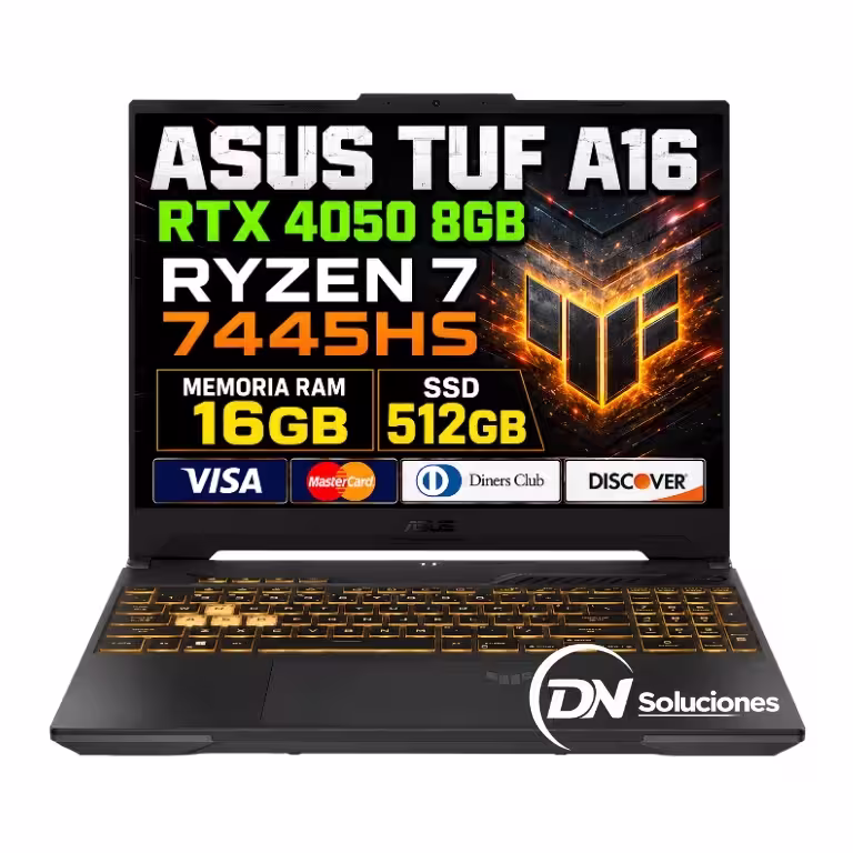 Fotografía de Laptop Gamer ASUS TUF A16 | Ryzen 7 + RTX 4050 6gb | Envío a Todo Ecuador