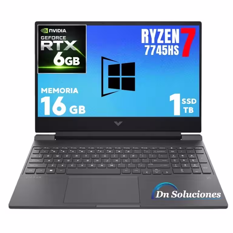HP Victus Ryzen 7 7445HS RTX 3050 6GB | RAM Expandible a 32GB | SSD 512GB O 1TB