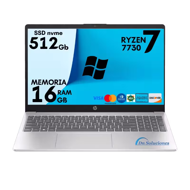 Laptop HP Ryzen 7 7730u | 16GB RAM | 512GB SSD | Potencia