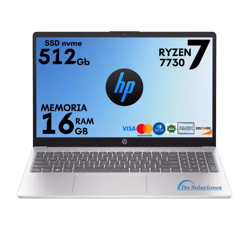 Fotografía de Laptop HP Ryzen 7 7730u | 16GB RAM | 512GB SSD | Potencia