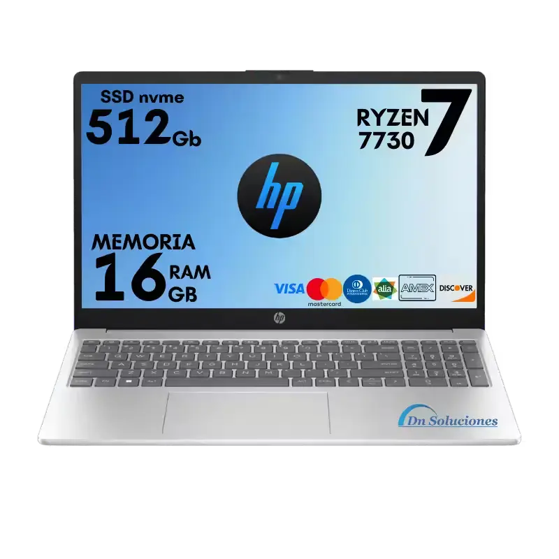 Fotografía de Laptop HP Ryzen 7 7730u | 16GB RAM | 512GB SSD | Potencia