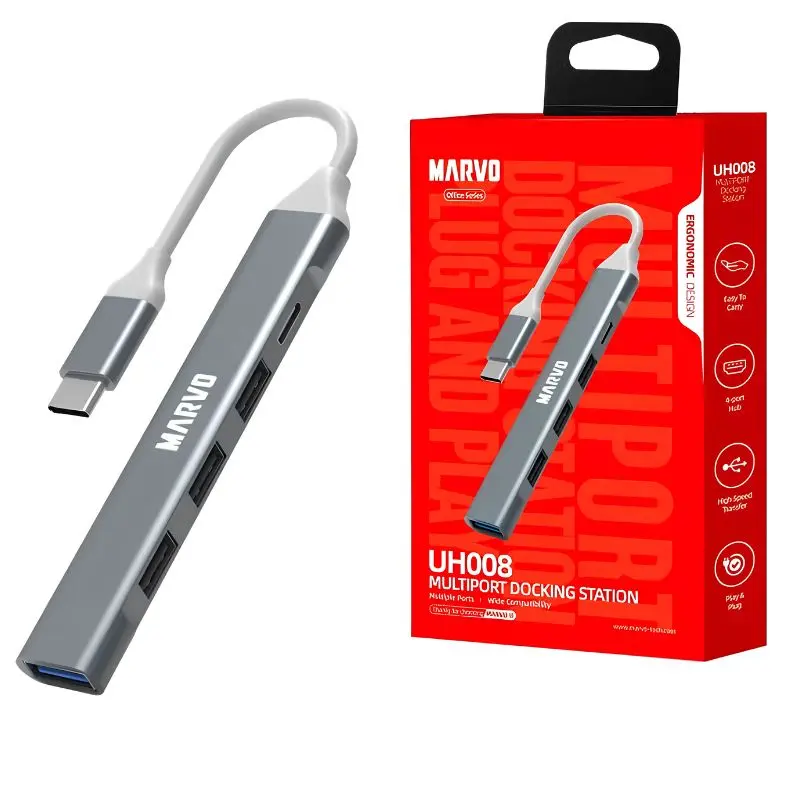 Fotografía de Adaptador Hub Multiport USB-C 5 en 1 Marvo UH008