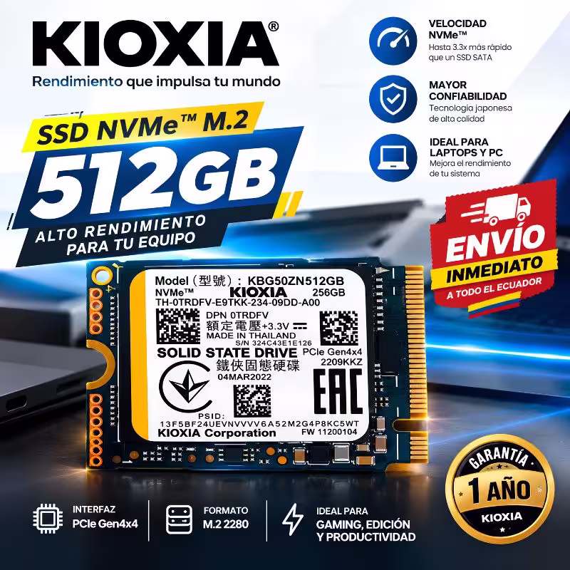 Disco Sólido SSD NVMe 512GB Formato 2230