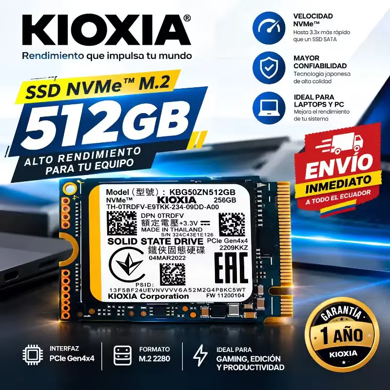 Disco Sólido SSD NVMe 512GB Formato 2230 vista 3