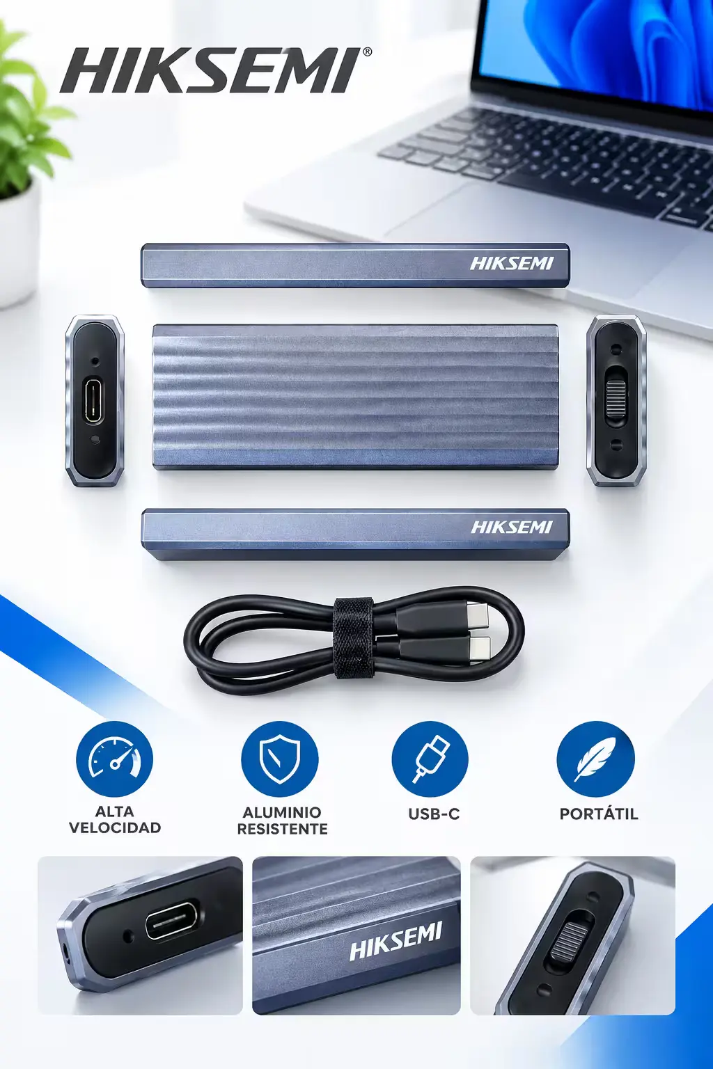 Diseño en aluminio del Enclosure Hiksemi MD202