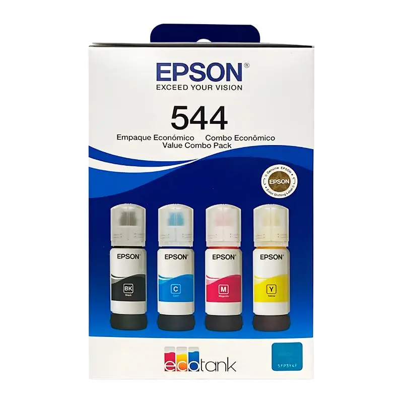 Fotografía de Kit Tintas Epson 544 Originales 4 Colores para EcoTank