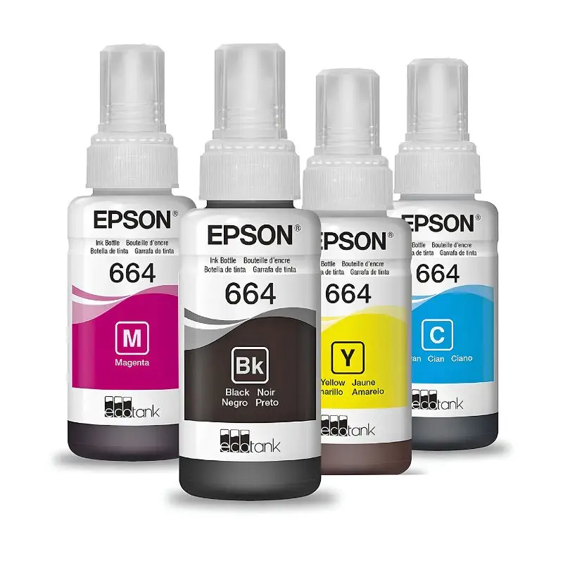 Kit Tintas Epson 664 Originales 4 Colores para EcoTank