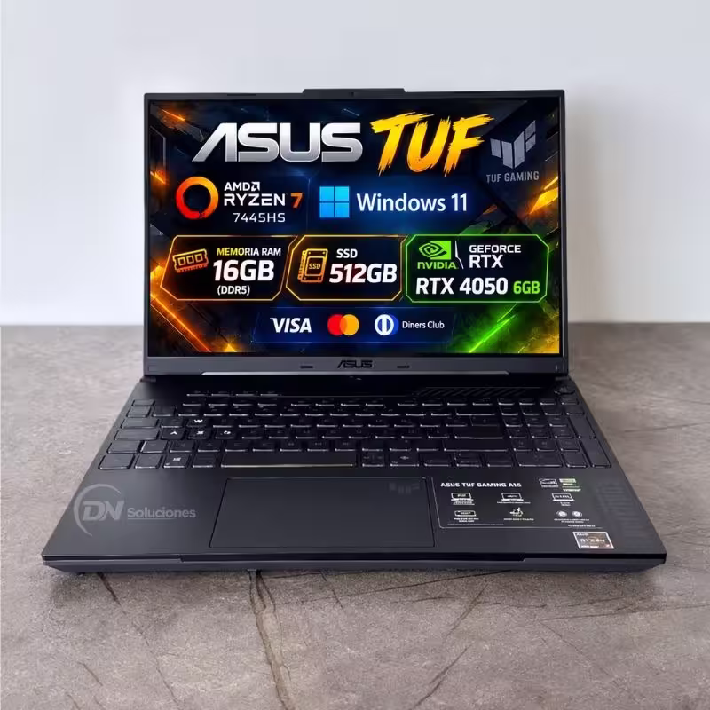 Laptop Gamer ASUS TUF A16 | Ryzen 7 + RTX 4050 6gb | Envío a Todo Ecuador