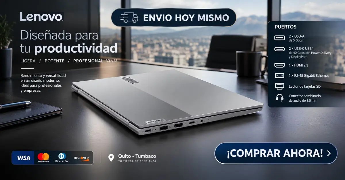 Puertos y conexiones de la Lenovo ThinkBook 14 G9