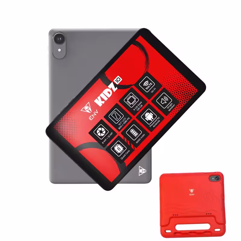 Fotografía de Tablet ENV KIDZ 10.1” 128GB + 9GB RAM con Kit de Accesorios (Para Estudio y Juegos)