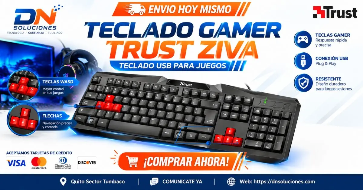 Teclado Gamer Trust Ziva en Tumbaco