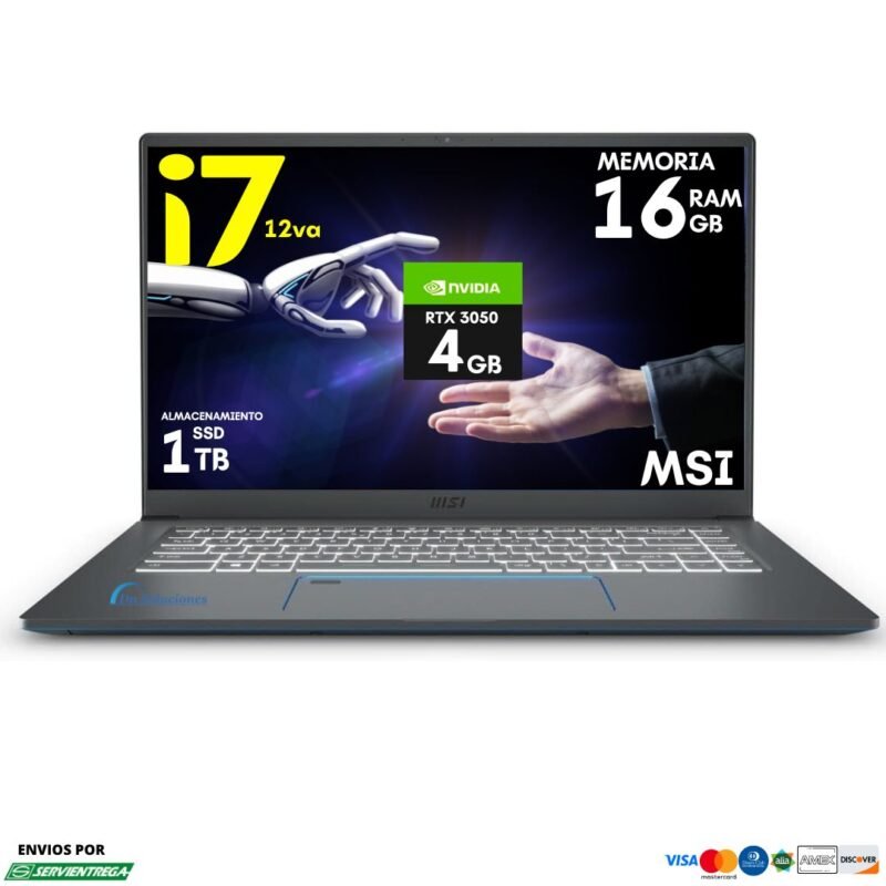 Msi prestige 15 I7 12VA RTX 4GB Dn Soluciones