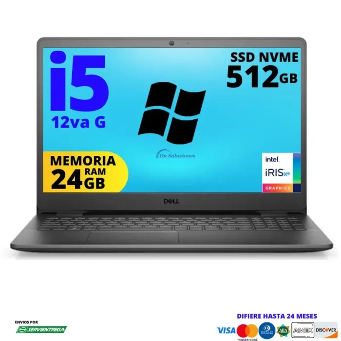 <h1><span style="color: #000000; font-family: arial, helvetica, sans-serif;">Laptop Dell Inspiron 3520</span></h1> <span style="font-family: arial, helvetica, sans-serif;">Intel Core i5 12va generación</span> <span style="font-family: arial, helvetica, sans-serif;">Ssd Nvme 512 Gb Memoria Ram 24 Gb</span> <span style="font-family: arial, helvetica, sans-serif;">Diferidos tarjetas de crédito</span> <span style="font-family: arial, helvetica, sans-serif;">6 x $117.01 | <strong>12 x $60.71</strong> | 24 X $32.65</span>