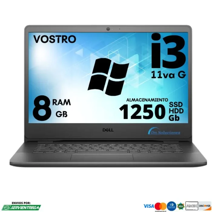 <h1><span style="color: #000000;">Dell Vostro 3400 i3</span></h1> <span style="color: #000000;"><img class="alignnone size-full wp-image-25150" src="https://dnsoluciones.com/wp-content/uploads/2024/08/MEMORIA-RAM-1-e1724270277398.webp" alt="" width="35" height="35" />Almacenamiento 1250 Gb SSD + Hdd</span> <span style="color: #000000;"><img class="alignnone size-full wp-image-25150" src="https://dnsoluciones.com/wp-content/uploads/2024/08/MEMORIA-RAM-1-e1724270277398.webp" alt="" width="35" height="35" />Memoria RAM 8 Gb</span> <strong><span style="color: #000000;"><img class="alignnone size-full wp-image-25150" src="https://dnsoluciones.com/wp-content/uploads/2024/08/MEMORIA-RAM-1-e1724270277398.webp" alt="" width="35" height="35" />Windows 11</span></strong> <strong><span style="color: #000000;">DIFERIDOS CON TARJETA DE CREDITO</span></strong> <span style="color: #0000ff;"><strong>6 x $76.78 | <span style="color: #ff0000;">12 x $39.84</span> | 24 X $21.42</strong></span>