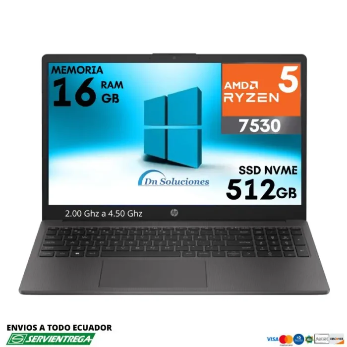 <h1><span style="font-family: arial, helvetica, sans-serif; font-size: 12pt; color: #000000;">Laptop Hp 250 G10 Ryzen 5 7530U, Memoria Ram 16 Gb</span></h1> <span style="font-family: arial, helvetica, sans-serif; font-size: 12pt; color: #000000;">Diferidos tarjeta de Crédito </span> <span style="font-family: arial, helvetica, sans-serif; font-size: 12pt; color: #000000;">6 x $100.55 | <strong>12 x $52.17</strong> | 24 X $28.05</span>