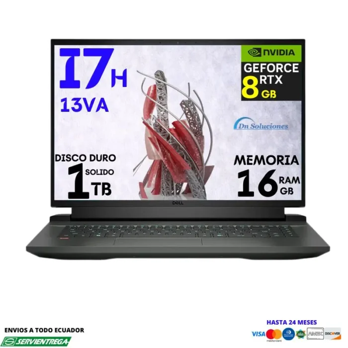 <h1>Laptop Dell G15 core i7 13va</h1> <img class="alignnone wp-image-25015" src="https://dnsoluciones.com/wp-content/uploads/2024/08/1a.webp" alt="" width="25" height="25" />Ideal para profesionales de Aquitectura <img class="alignnone wp-image-25015" src="https://dnsoluciones.com/wp-content/uploads/2024/08/1a.webp" alt="" width="25" height="25" /> Diseñadores Graficos, Interiores, <img class="alignnone wp-image-25015" src="https://dnsoluciones.com/wp-content/uploads/2024/08/1a.webp" alt="" width="25" height="25" />Ingenieria Mecanica, Civil, Extructural, <img class="alignnone wp-image-25015" src="https://dnsoluciones.com/wp-content/uploads/2024/08/1a.webp" alt="" width="25" height="25" />Programas Auto Cad, Revit, Familia Adobe y mas <img class="alignnone wp-image-25015" src="https://dnsoluciones.com/wp-content/uploads/2024/08/1a.webp" alt="" width="25" height="25" />Video dedicado Nvidia Geforce RTX 4060 8 Gb <strong>Diferidos con tarjeta de crédito </strong> <span style="color: #ff0000;"><strong>6 X $ 262.35 | <span style="color: #0000ff;">12 X $ 136.12</span> | 24 X $ 70.90</strong></span>  