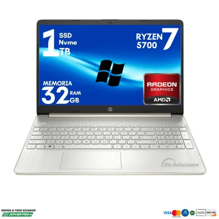 <h1><span style="font-family: arial, helvetica, sans-serif;">Laptop HP AMD Ryzen 7</span></h1> <span style="font-family: arial, helvetica, sans-serif;"><img class="alignnone size-full wp-image-25150" src="https://dnsoluciones.com/wp-content/uploads/2024/08/MEMORIA-RAM-1-e1724270277398.webp" alt="" width="35" height="35" /> Rapidez – Potencia - Confiabilidad</span> <span style="font-family: arial, helvetica, sans-serif; font-size: 14pt;"><strong><span style="color: #0000ff;">Diferidos Tarjeta de crédito</span></strong></span> <span style="font-family: arial, helvetica, sans-serif; font-size: 14pt;"><strong><span style="color: #0000ff;">6 x $141.32 | <span style="color: #ff0000;">12 x $73.33</span>| 24 X $39.43</span></strong></span>