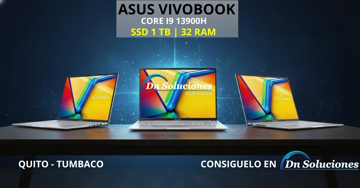 laptop Asus VivoBook i9 13va Gen SSD 1 TB RAM 32 GB perfil lateral Quito Tumbaco