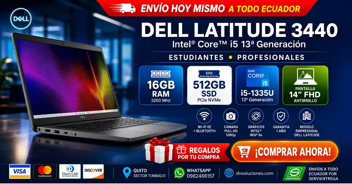 Laptop Dell Latitude 3440 i5 13va generación 16GB RAM 512GB SSD precio Ecuador Quito Tumbaco