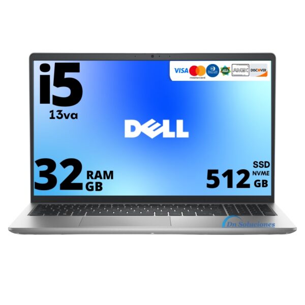 Frente con promocion Laptop Dell Core i5 13va con RAM 32 Gb