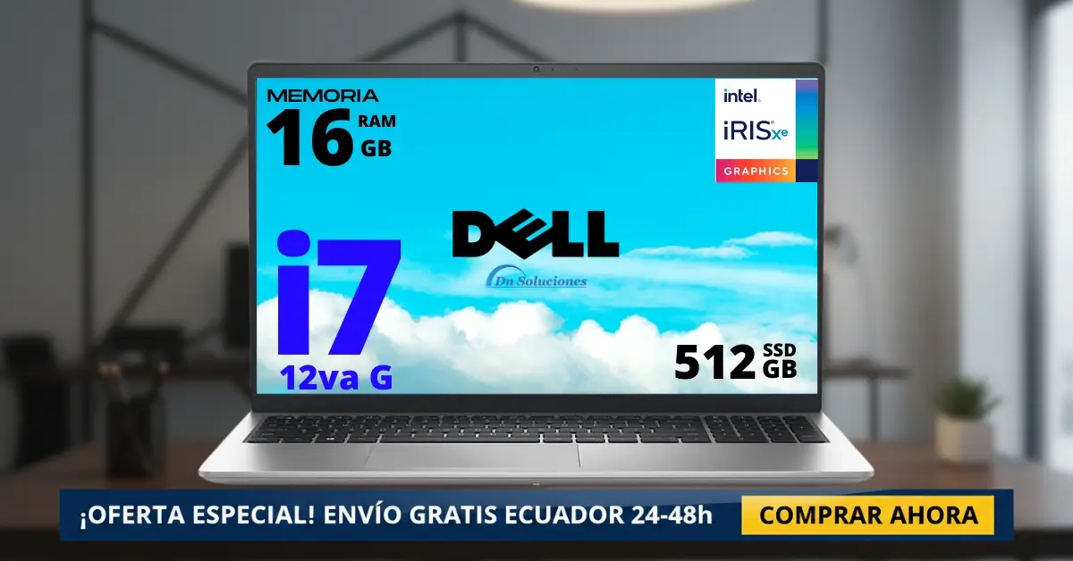 Laptop Dell Inspiron i7 RAM 16 Gb con procesador de 12va generación y SSD de 512 GB
