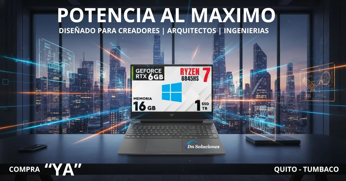 potencia Laptop Gamer HP Victus Ryzen 7 8845HS Tumbaco