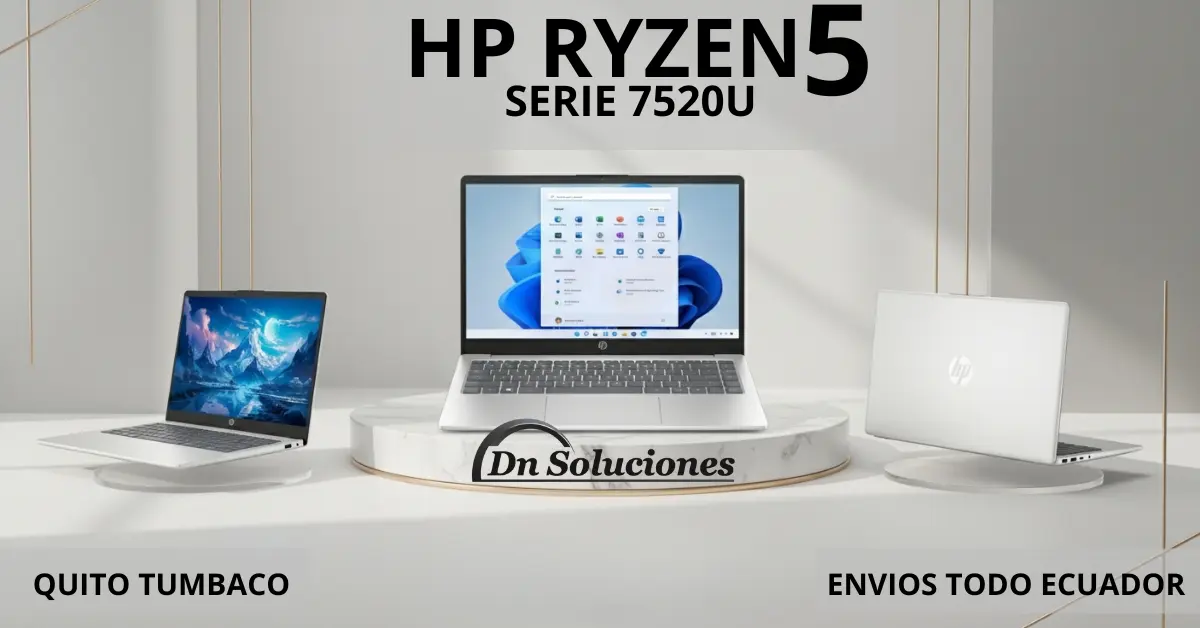 Laptop HP Ryzen 5 7520U 14 pulgadas con SSD rápida en Tumbaco Ecuador