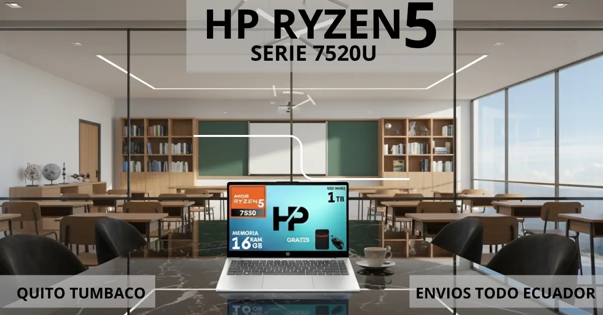 Laptop HP 14-EM0026LA Ryzen 5 7520U ideal para trabajo y estudio en Quito