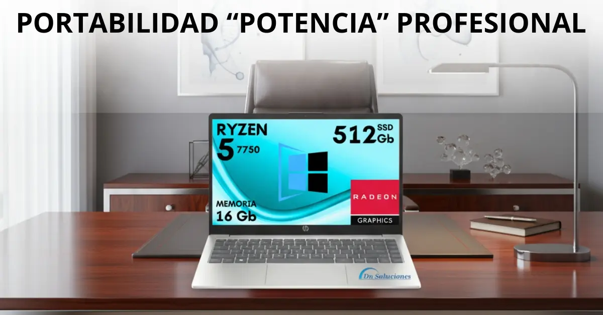 Oficina Laptop HP 14 Ryzen 5 7520u