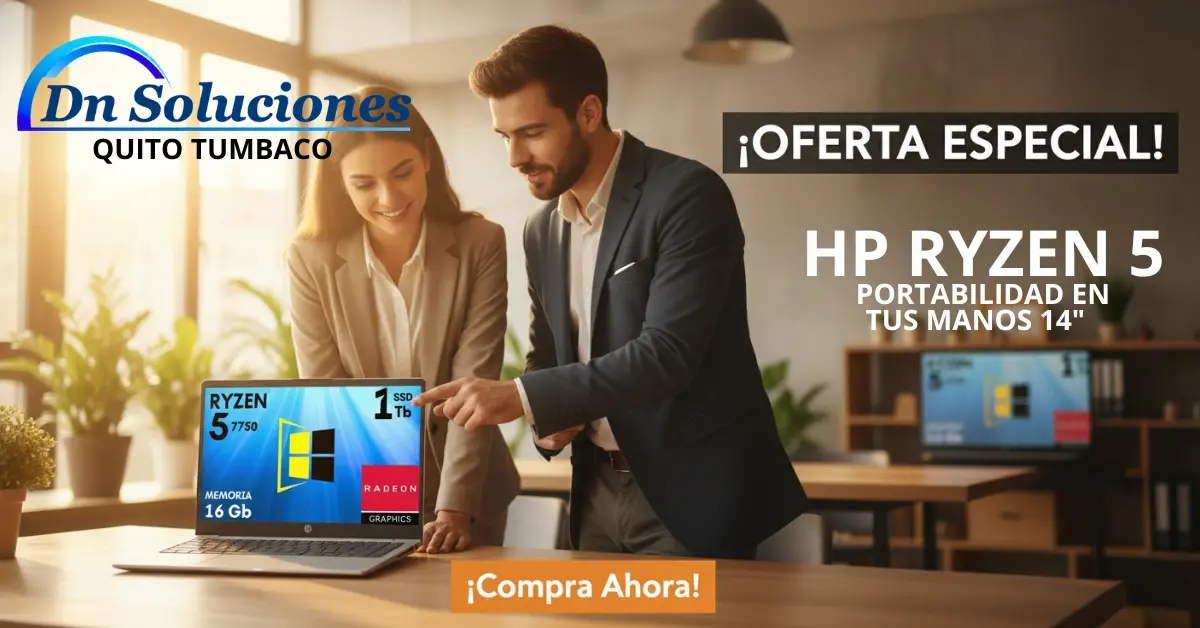 Laptop HP 14 Ryzen 5 7520u Ssd 512 Gb Ram 16 Gb Win11 Quito