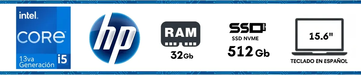 caracteristicas Laptop HP 250 G10 Core i5 13va | RAM 32GB
