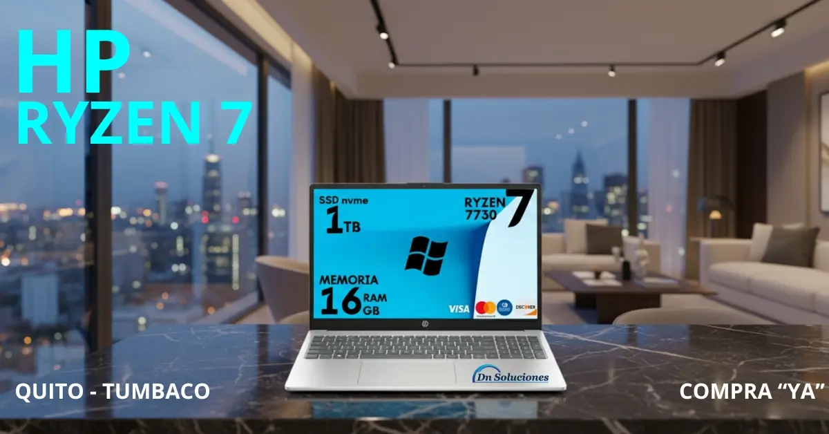 impactante Laptop HP AMD Ryzen 7 7730U SSD 1TB RAM 16GB Quito