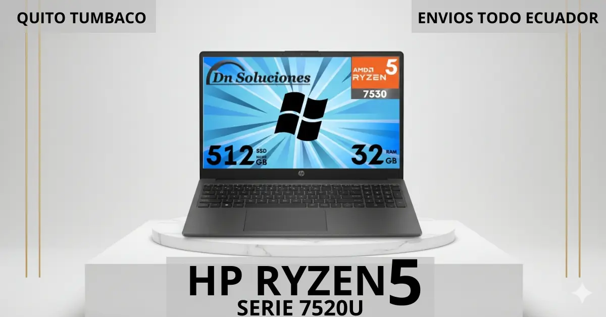 Laptop Hp 250 G10 Ryzen 5 7530U ssd 512 gb