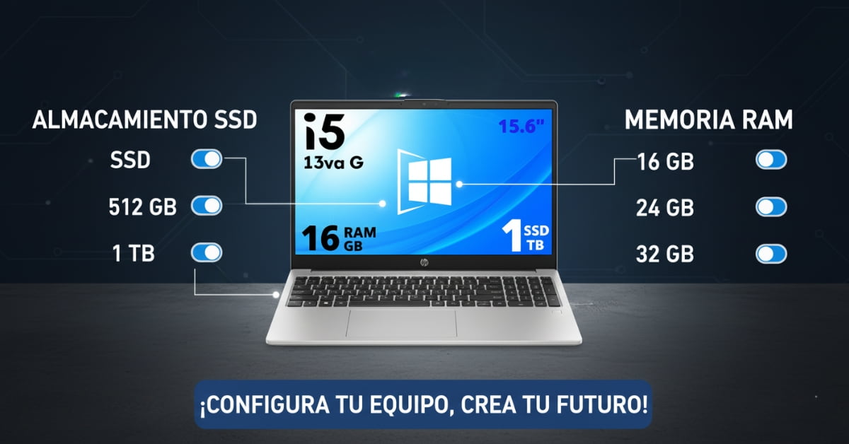 Personalizar Laptop Hp Core i5 13va SSD 1 Tb Ram 16 Gb 15.6″