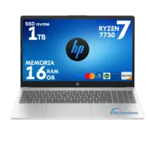 Frente caracteristicas Laptop HP AMD Ryzen 7 7730U 1TB SSD 16GB RAM