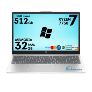 Laptop HP AMD Ryzen 7 7730U: Potencia, Estilo y Velocidad en Tumbaco | Ram 32 Gb | SSD 512 Gb | Windows 11 | 66w