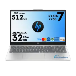 Laptop HP AMD Ryzen 7 7730U: Potencia y Estilo en Ecuador | Ram 32 Gb | SSD 512 Gb | FreeDos | 66S
