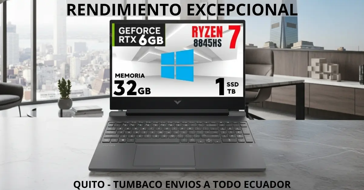 Laptop gamer HP Victus 15-fb2020la Ryzen 7 8845HS RTX 4050 Tumbaco