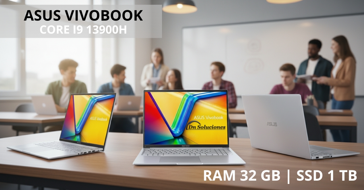 Portátil Asus VivoBook i9 13va perfil lateral Tumbaco Quito