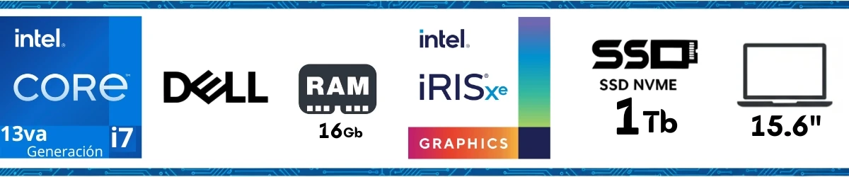caracteristicas ram Laptop Dell i7 12va SSD 1 Tb Ram 16 Gb