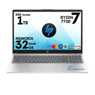 Frente Potente Laptop HP Ryzen 7 7730U | 32GB RAM
