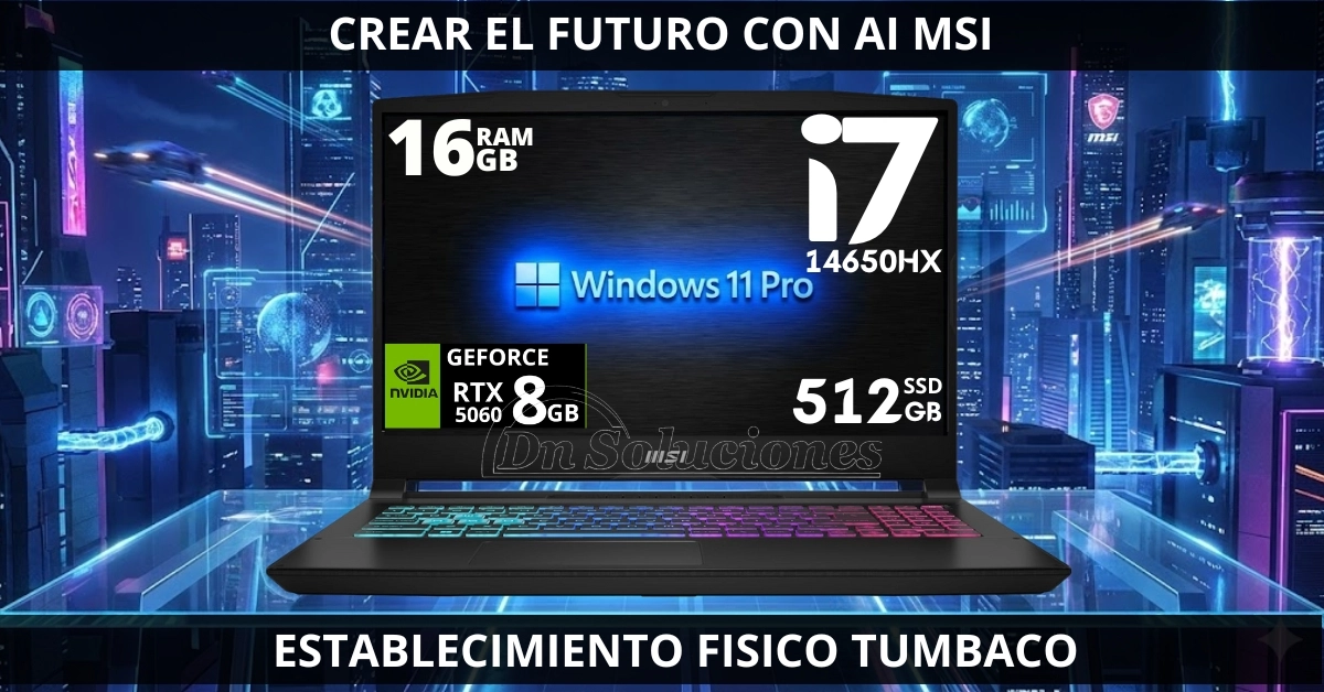 Laptop MSI Katana 15 Core i7 14650Hx RTX 5060 8 Gb Quito Dn Soluciones