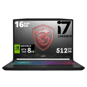 Interior laptop MSI Katana 15 HX B14WFK mostrando procesador Intel Core i7-14650HX y GPU Nvidia RTX 5060