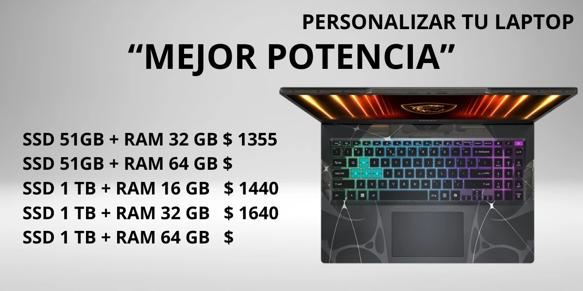 Precios personalizados Msi Cyborg Tumbaco