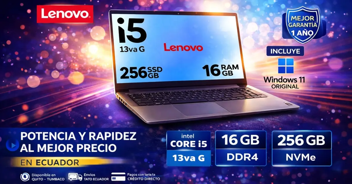 Laptop Lenovo Core i5-1355U 16GB RAM SSD 256GB en Ecuador Quito Tumbaco
