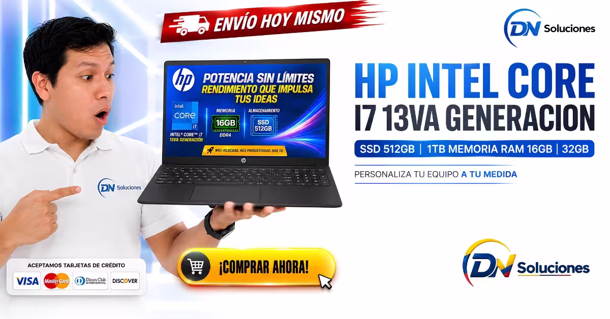 Laptop HP 250 G10 Core i7 13va Generación 16GB RAM SSD 512GB
