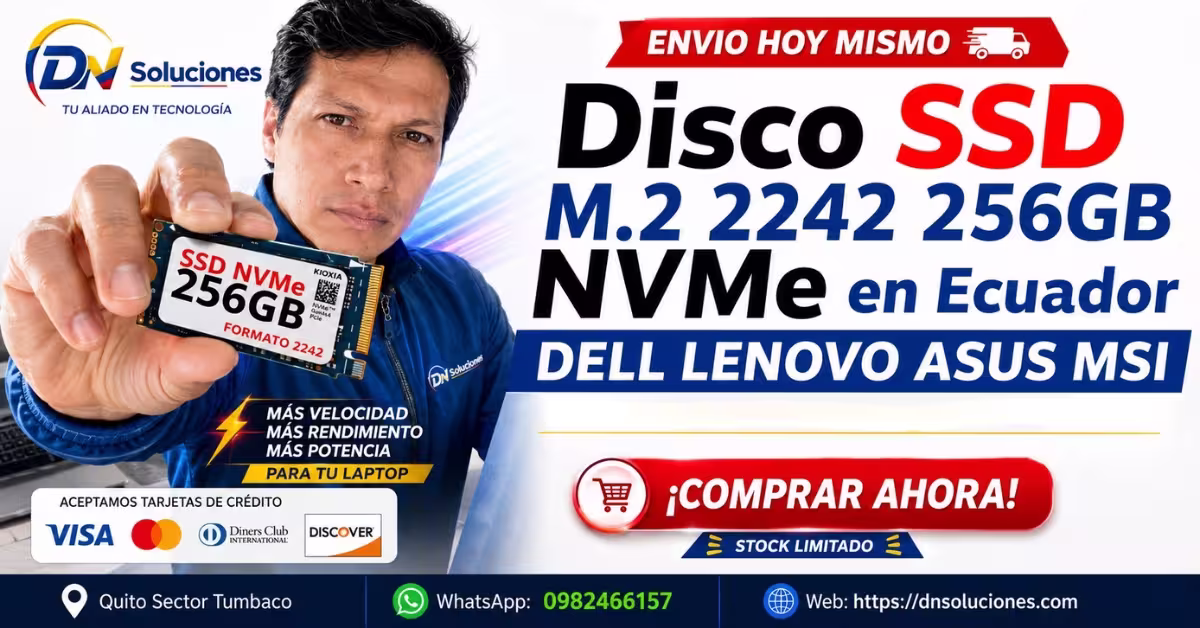 SSD NVMe 256GB 2242 - DN Soluciones envíos a todo Ecuador