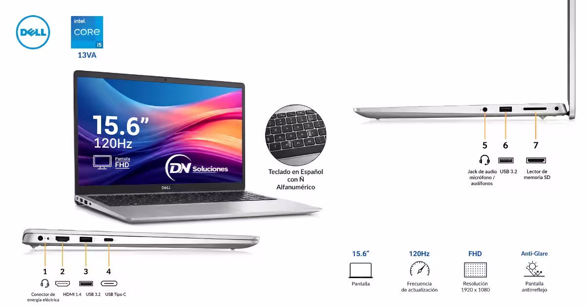 Puertos de conexión Dell Inspiron 3530